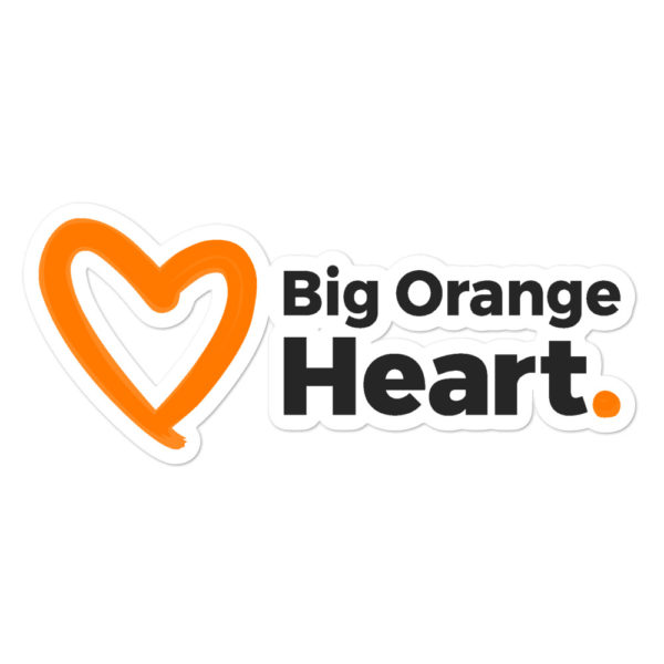 Big Orange Heart stickers